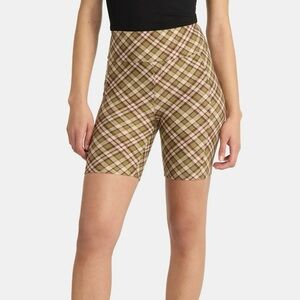 No Boundaries Plaid 7" Inseam Bike Shorts with Cell Phone Pocket Size S/M
